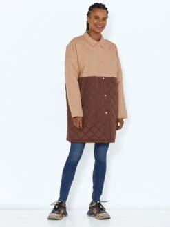 Noisy May Manteaux Courts Manteau Mi-saison Story Femme Sable / Marron -Noisy May d4807513543e7013c15e9622d0e5dfef