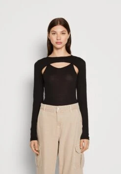 Noisy May Nmtokyo Cut Out - T-Shirt À Manches Longues - Black