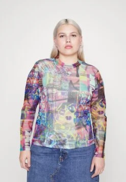 Nmcarrie Highneck - T-Shirt À Manches Longues - Festival Fuchsia/