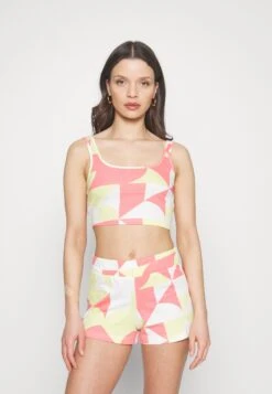 Noisy May Petite Nmtalli Cross Neck Crop - Débardeur - Sun Kissed Coral/Eggnog/Pale Lime