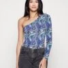 Noisy May Nmdolores One Shoulder - T-Shirt À Manches Longues - Deep Blue