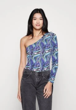 Noisy May Nmdolores One Shoulder - T-Shirt À Manches Longues - Deep Blue