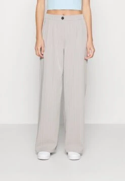 Nmvera Wide Leg Pant Tall - Pantalon Classique - Light Grey Melange/White